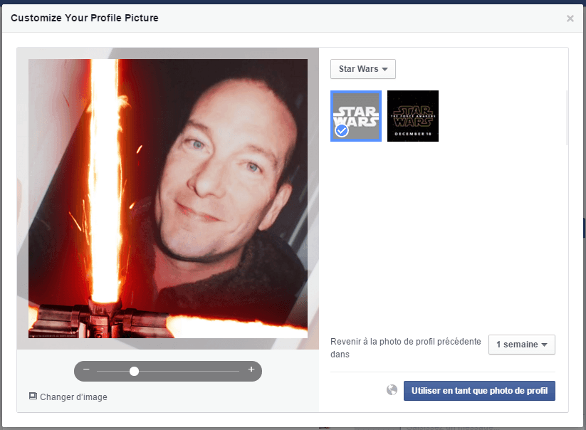 Star Wars dans Facebook