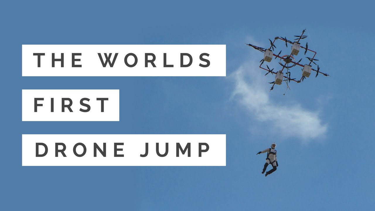 premier saut en parachute drone