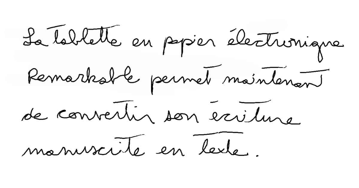 tablette papier électronique Remarkable conversion écriture manuscrite