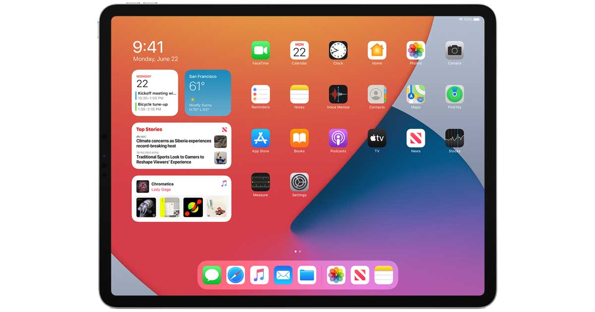 iPad OS widget WWDC 2020