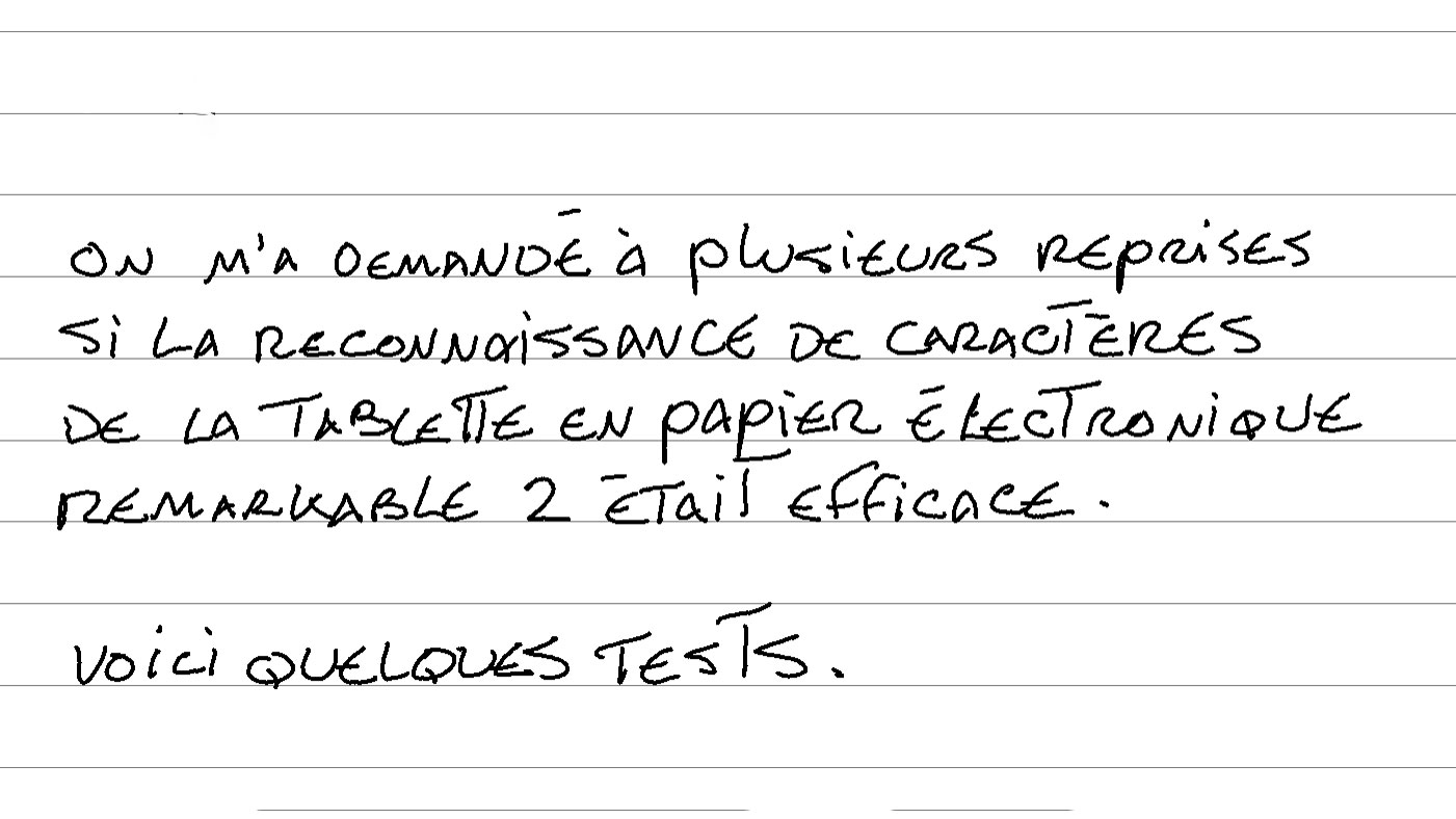 test conversion caractères reconnaissance remarkable 2 en français